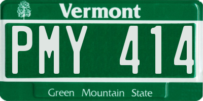VT license plate PMY414