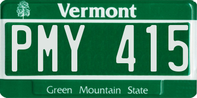 VT license plate PMY415
