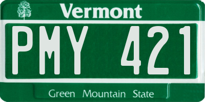 VT license plate PMY421