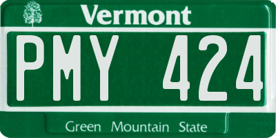 VT license plate PMY424