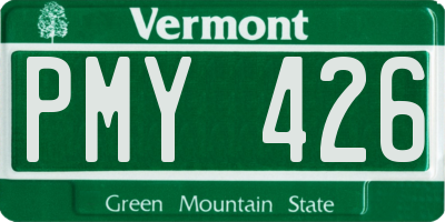 VT license plate PMY426