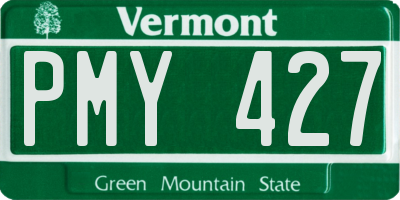 VT license plate PMY427