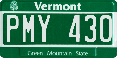 VT license plate PMY430