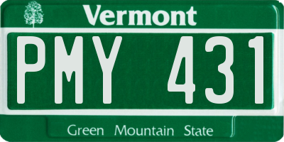 VT license plate PMY431