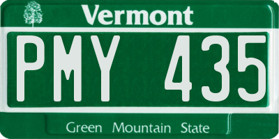 VT license plate PMY435