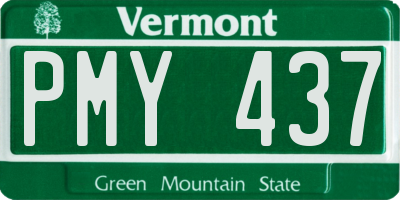 VT license plate PMY437