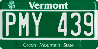 VT license plate PMY439