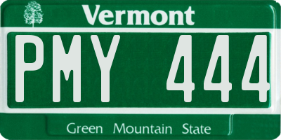 VT license plate PMY444