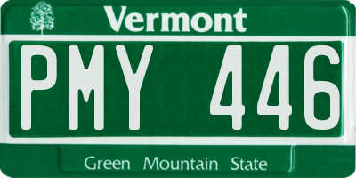 VT license plate PMY446