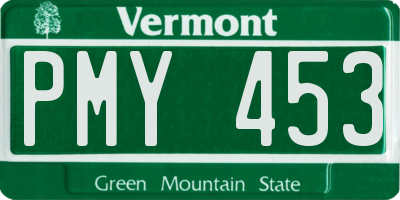 VT license plate PMY453