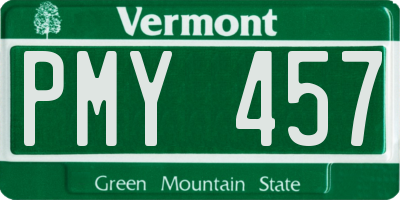 VT license plate PMY457