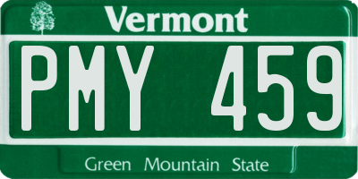 VT license plate PMY459