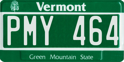 VT license plate PMY464