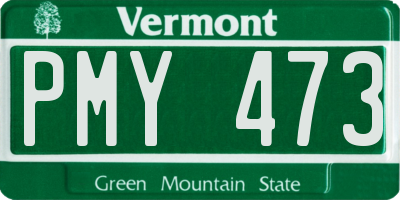 VT license plate PMY473