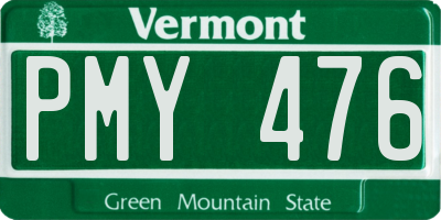 VT license plate PMY476