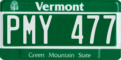 VT license plate PMY477