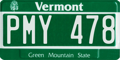 VT license plate PMY478