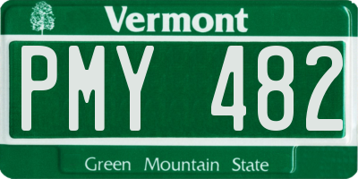 VT license plate PMY482