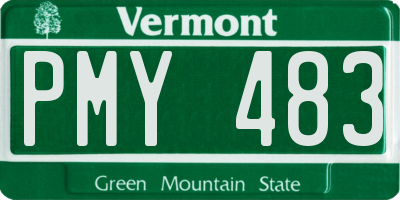 VT license plate PMY483