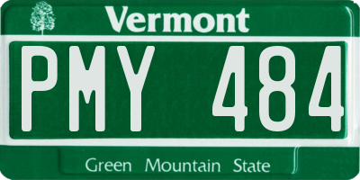 VT license plate PMY484