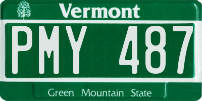 VT license plate PMY487