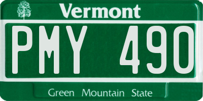 VT license plate PMY490