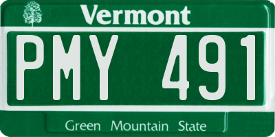 VT license plate PMY491