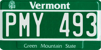 VT license plate PMY493
