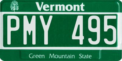 VT license plate PMY495