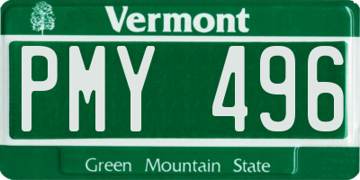 VT license plate PMY496