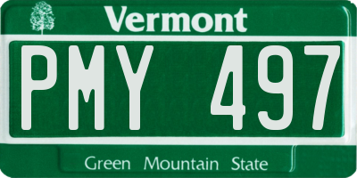 VT license plate PMY497