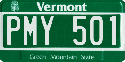 VT license plate PMY501