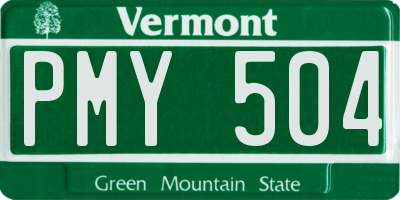 VT license plate PMY504