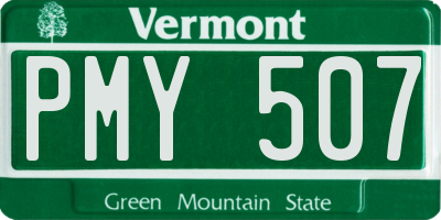 VT license plate PMY507