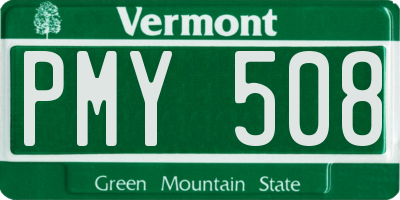 VT license plate PMY508