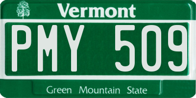 VT license plate PMY509
