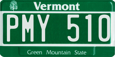 VT license plate PMY510