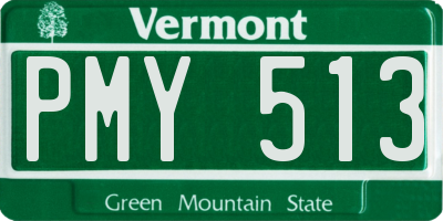VT license plate PMY513