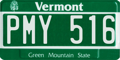 VT license plate PMY516