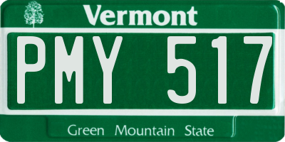 VT license plate PMY517