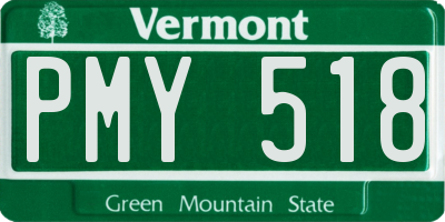 VT license plate PMY518