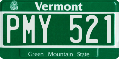 VT license plate PMY521