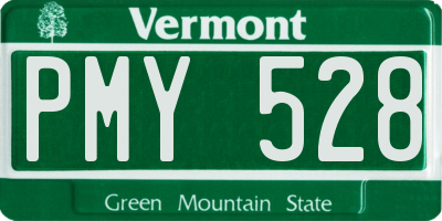 VT license plate PMY528