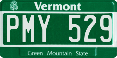 VT license plate PMY529