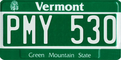 VT license plate PMY530