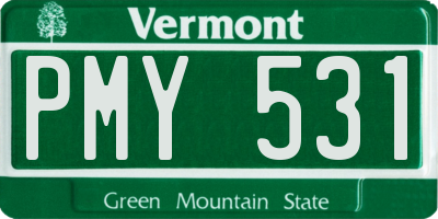 VT license plate PMY531