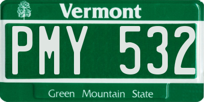 VT license plate PMY532