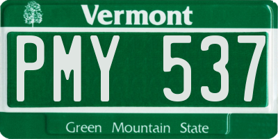 VT license plate PMY537