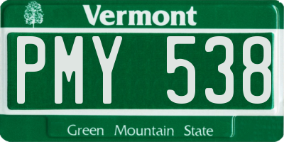 VT license plate PMY538