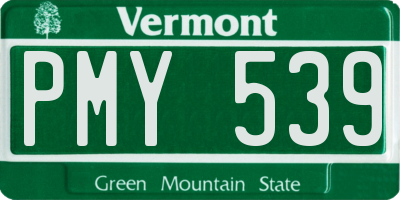 VT license plate PMY539
